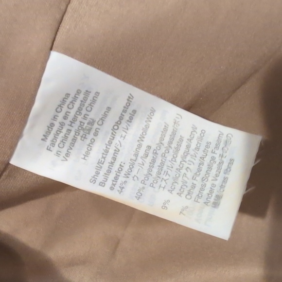 J. Crew Size 0 Camel Brown Wool Pea Coat With Zipper - Picture 3 of 4